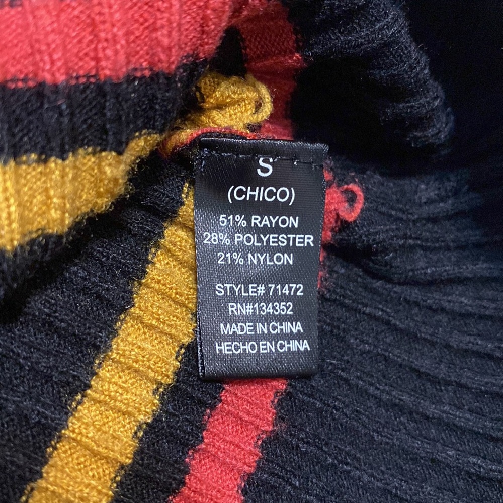 Crew/Boat Neck Striped Ribbed Sweater - Picture 6 of 16